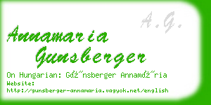 annamaria gunsberger business card
